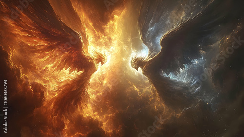 Fire and Ice Wings Abstract...
