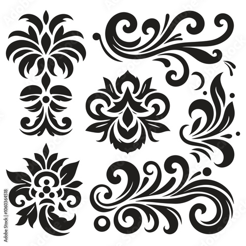 ornament Vintage Decorative Floral  Elements, ai generated