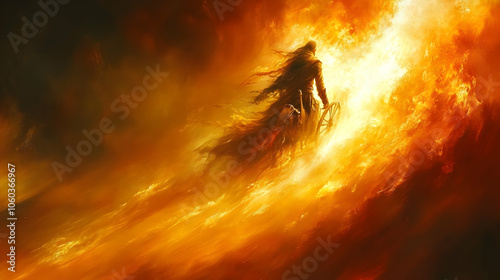Fiery Illustration of a Fig...