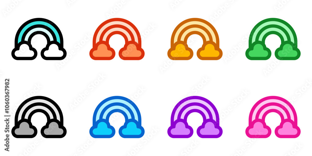 Obraz premium Editable rainbow vector icon. Part of a big icon set family. Perfect for web and app interfaces, presentations, infographics, etc