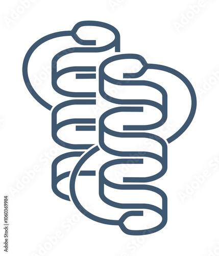 Protein structure - 2 spirals in bold line
