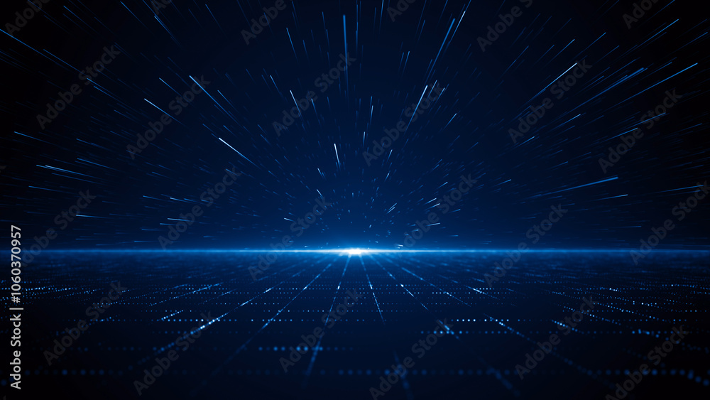 Fototapeta premium Technology tunnel digital business corporate abstract particles hex presentation broadcast background