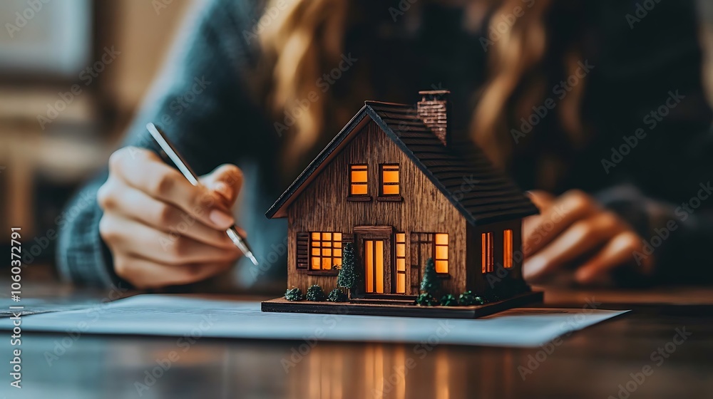 An architect designs a dream house model while considering modern aesthetics and spatial functionality An architect designs a dream house model while considering modern aesthetics and spatial functionality