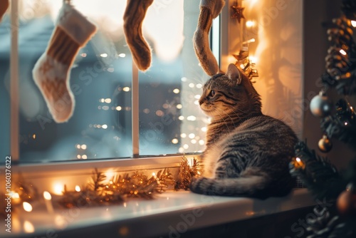 Whiskers by the Windowpane Glow photo