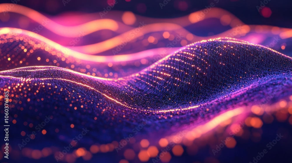 Fototapeta premium dynamic abstract graph, where lines pulse and shift in real-time, visualizing the interaction of data and technology.