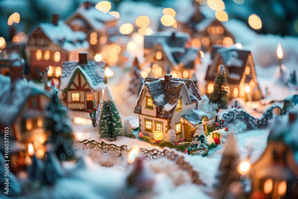 Charming Christmas Village Close-Up Charming Christmas Village Close-Up