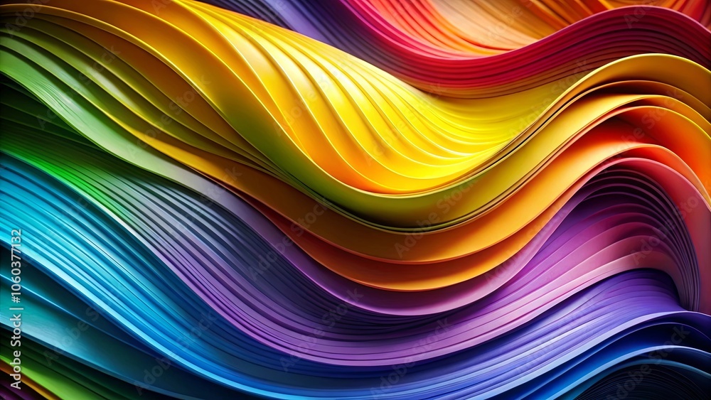 An abstract composition of vibrant, layered curves, exhibiting a spectrum of colors, transitioning from deep blues to vibrant yellows, evoking a sense of fluid movement and optical depth. An abstract composition of vibrant, layered curves, exhibiting a spectrum of colors, transitioning from deep blues to vibrant yellows, evoking a sense of fluid movement and optical depth.
