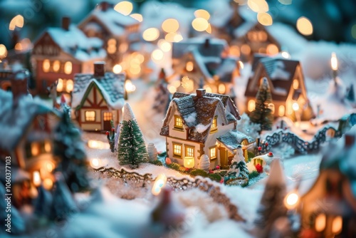 Charming Christmas Village Close-Up