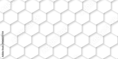 Abstract background with hexagonal geometric hexagon polygonal pattern background. 3d seamless bright white web cell and triangle abstract honeycomb background. white and gray backdrop wallpaper.