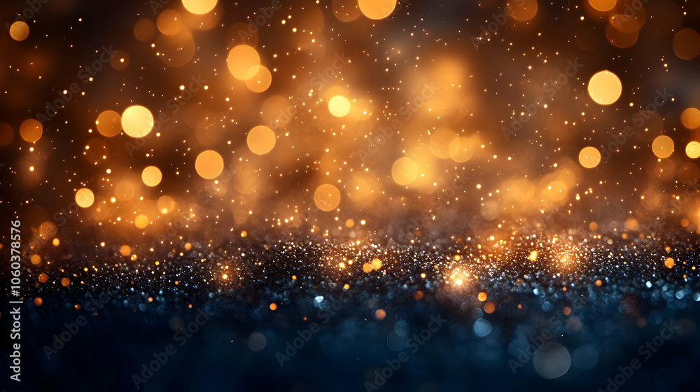 Abstract Background with Golden Bokeh and Sparkle Abstract Background with Golden Bokeh and Sparkle