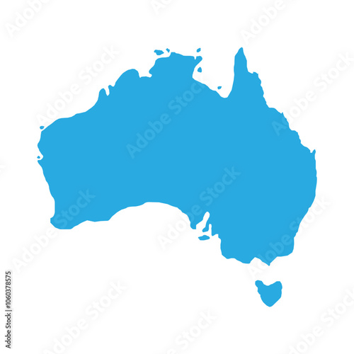 Australia map template isolated on white background. vector illustration.