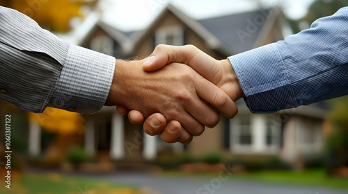 Photo of Two Hands Shaking in Front of a House