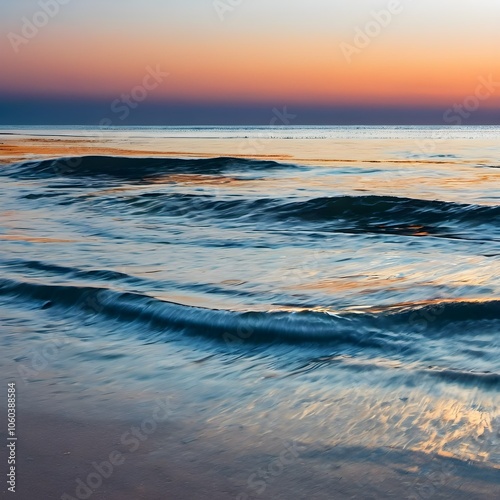 Sunset Serenity: Panorama of Ocean and Beach
