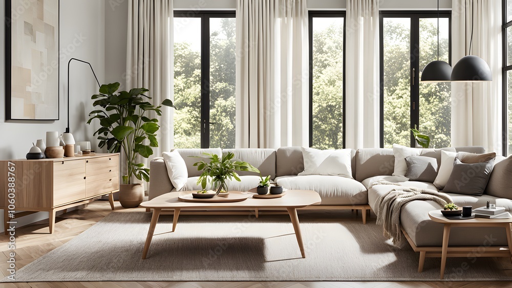 Bright and Airy Living Room with Stylish Neutral Palette, Plush Seating, and Abundant Greenery for a Fresh Look (80) Bright and Airy Living Room with Stylish Neutral Palette, Plush Seating, and Abundant Greenery for a Fresh Look (80)