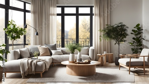 Bright and Airy Living Room with Stylish Neutral Palette, Plush Seating, and Abundant Greenery for a Fresh Look (82)