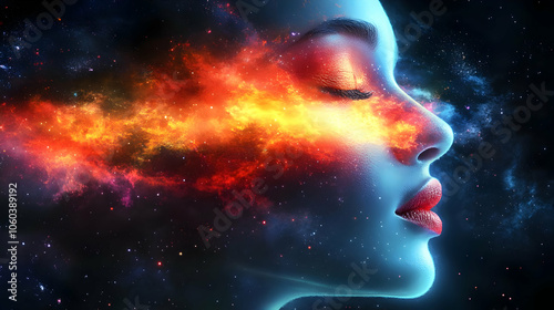 Abstract Galaxy Woman Illus...