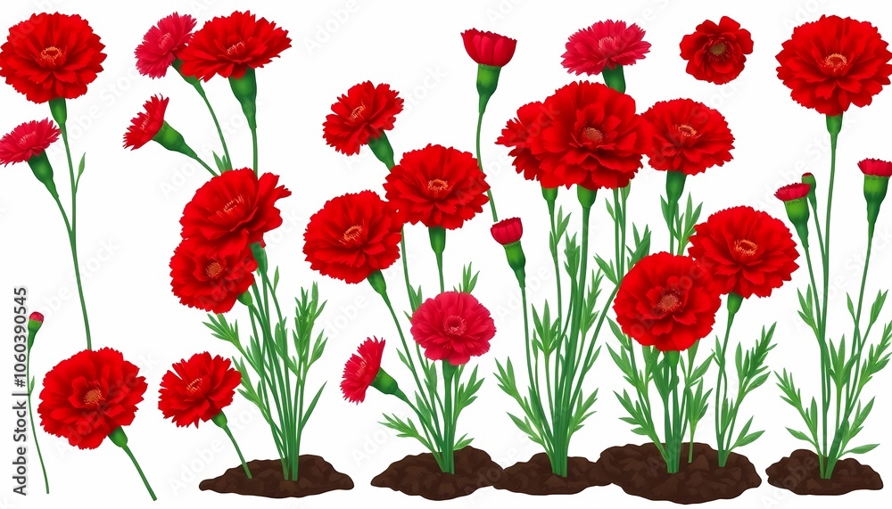 Red Carnation Flower Collection Red Carnation Flower Collection