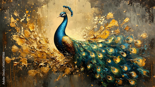 Golden Peacock Painting - I...