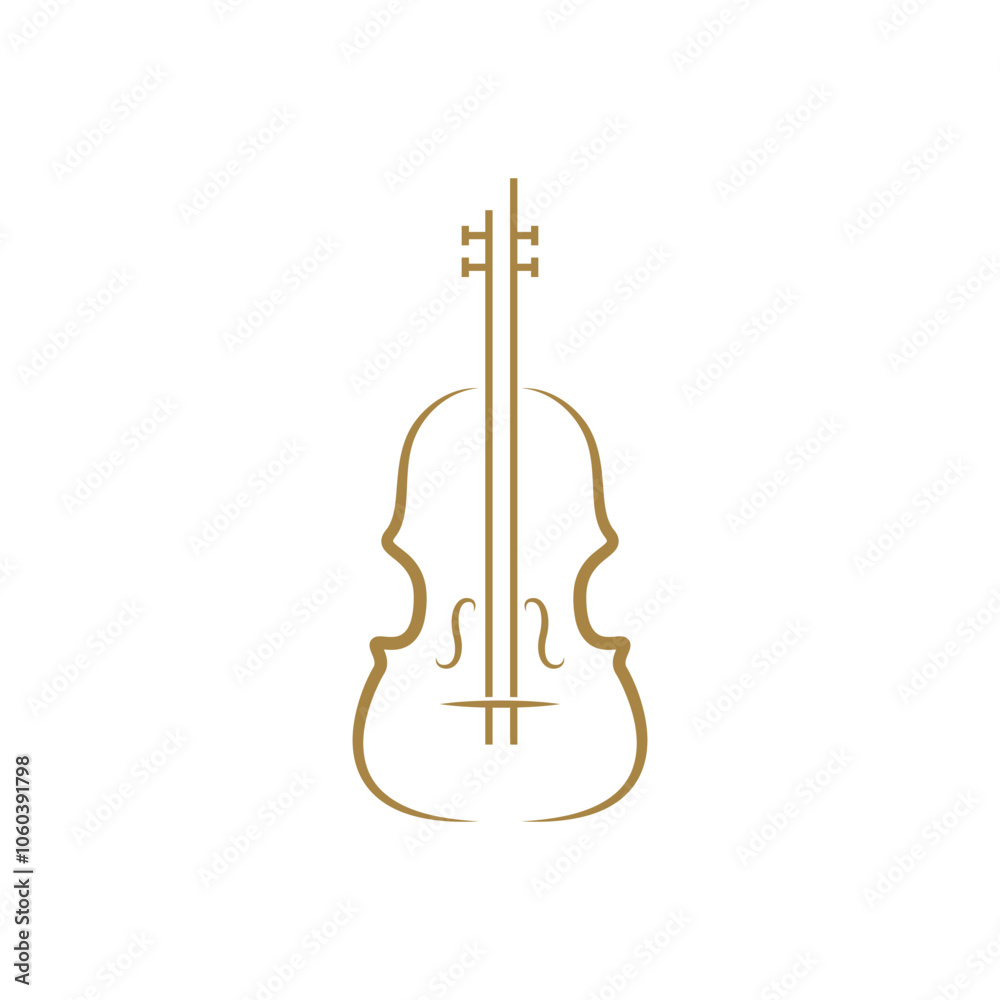 Fototapeta premium violin orchestra music logo design concept idea