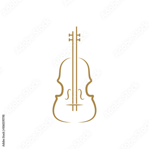 violin orchestra music logo design concept idea