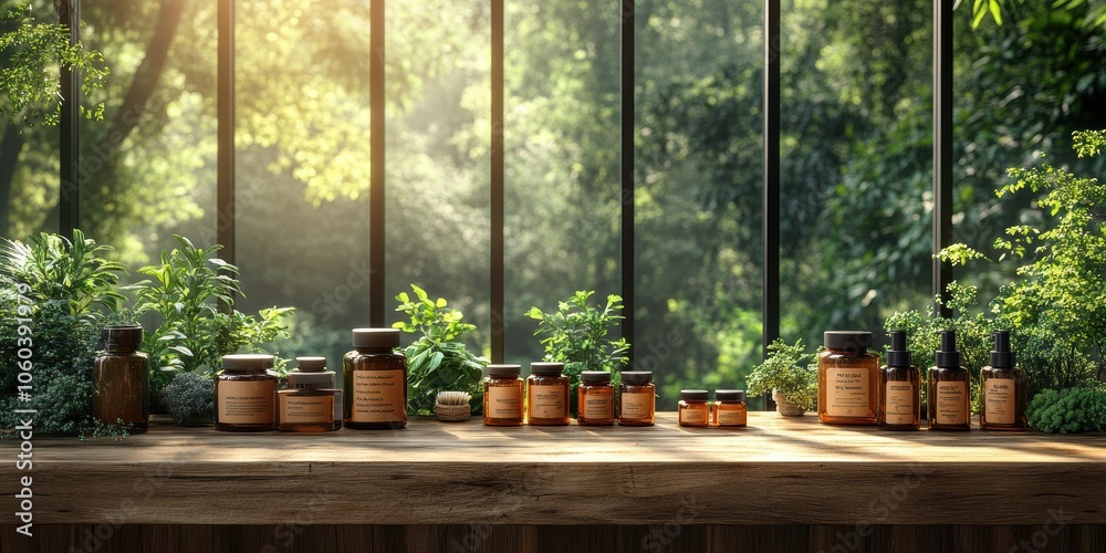 Eco-Friendly Entrepreneurs Promote Sustainable Business with Green Products on a Natural Wood Table Surrounded by a Lush Forest Eco-Friendly Entrepreneurs Promote Sustainable Business with Green Products on a Natural Wood Table Surrounded by a Lush Forest