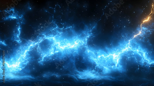 Abstract Blue Lightning Bac...