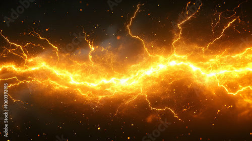 Golden Lightning Abstract B...