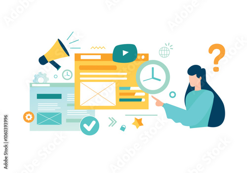 Vector illustration, flat style, businessmen discuss social network, news, social networks, chat, dialogue speech bubbles vector