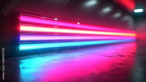 Neon Lights Background - 3D...