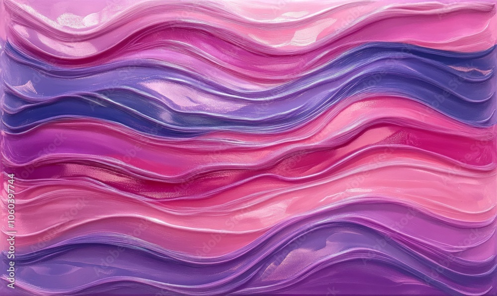 Shiny, glossy abstract waves in pink and purple hues Shiny, glossy abstract waves in pink and purple hues
