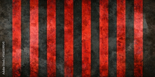 A red and black striped background with a black and red stripe