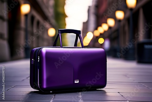  voyager a stylish purple smart luggage with a tracking app and