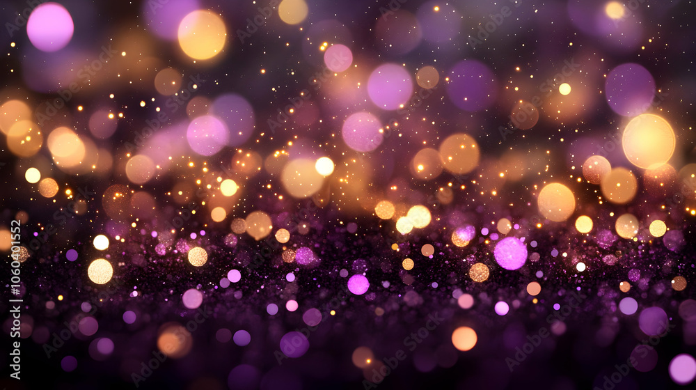 Purple and Gold Bokeh Abstract Background