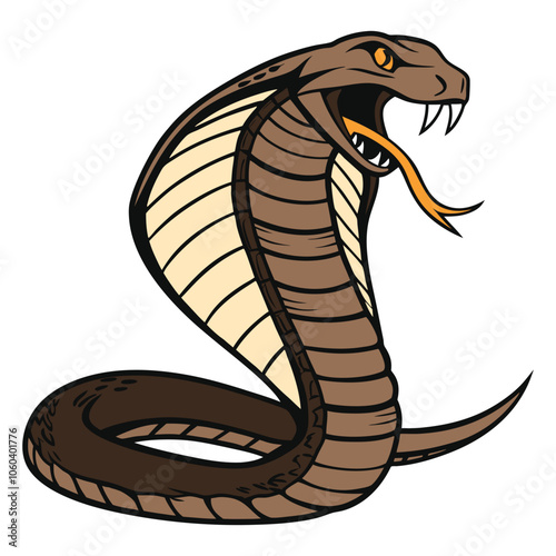 a black and white illustration of a cobra