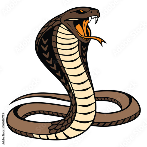 a black and white illustration of a cobra 