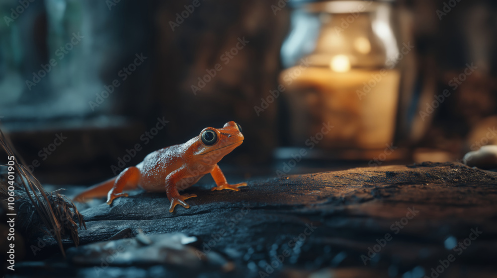 Obraz premium Salamander In an old setup