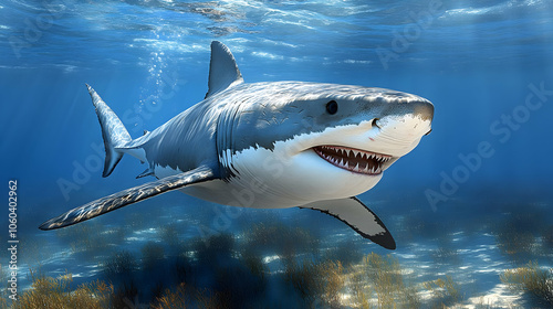Great White Shark Underwate...