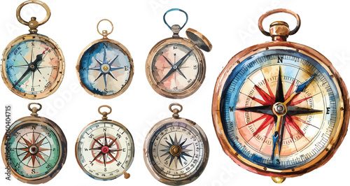 compass watercolor clipart	