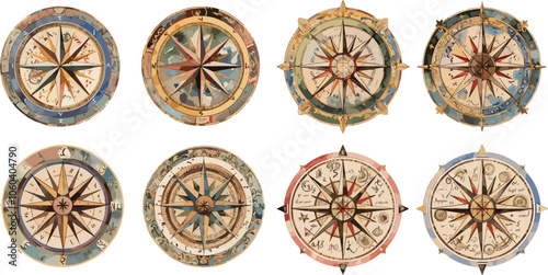 compass watercolor clipart	
