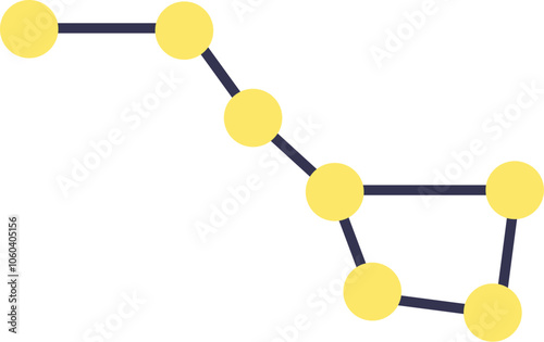 Vector constellation with the north star in a cartoon style. Wonders of the cosmos, astronomy science. The illustration is suitable for web design, online shop, print, and social media posts. The icon