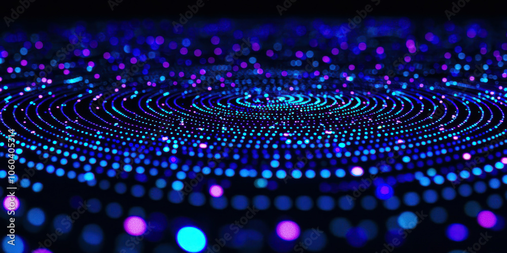 A blue and purple galaxy with many small dots A blue and purple galaxy with many small dots