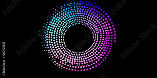 A colorful circle with many dots in it
