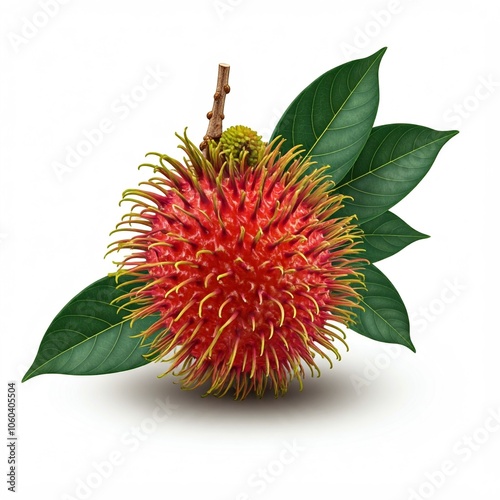 Wild rambutan on white background