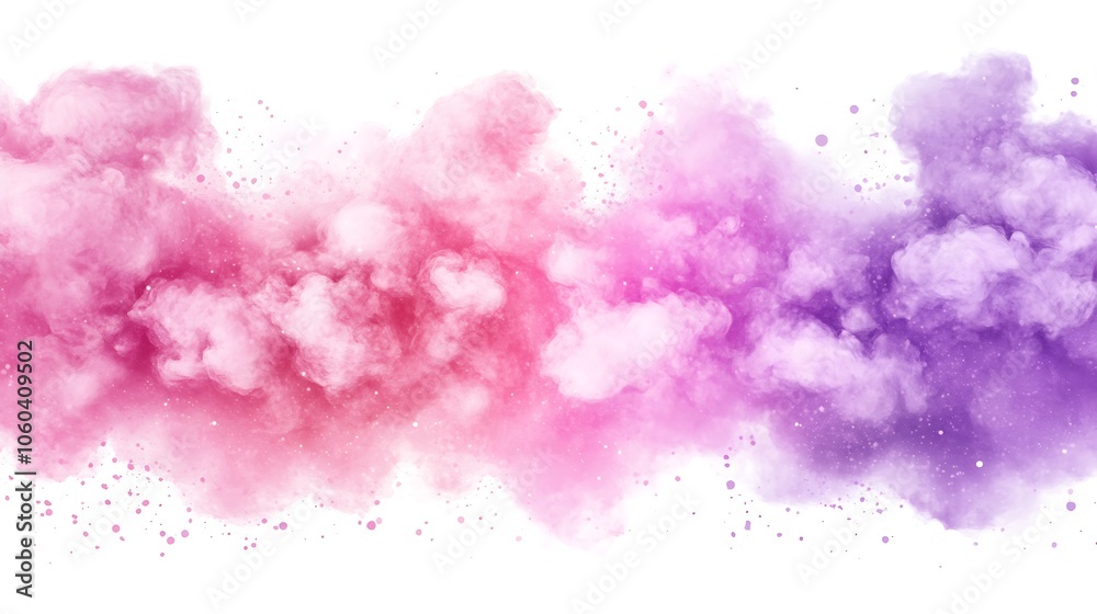 Fototapeta premium Pink and Purple Watercolor Background Minimalist White Background with Space for Text