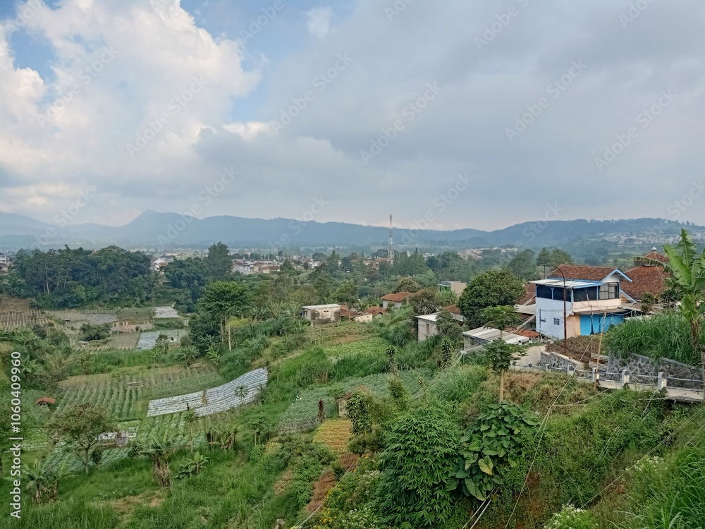 Obraz premium Village in the Mountains