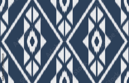 Geometric ethnic oriental ikat seamless pattern  color oriental. Aztec ornament print. Design for background ,curtain, carpet, wallpaper, clothing, wrapping, Batik, vector illustration.