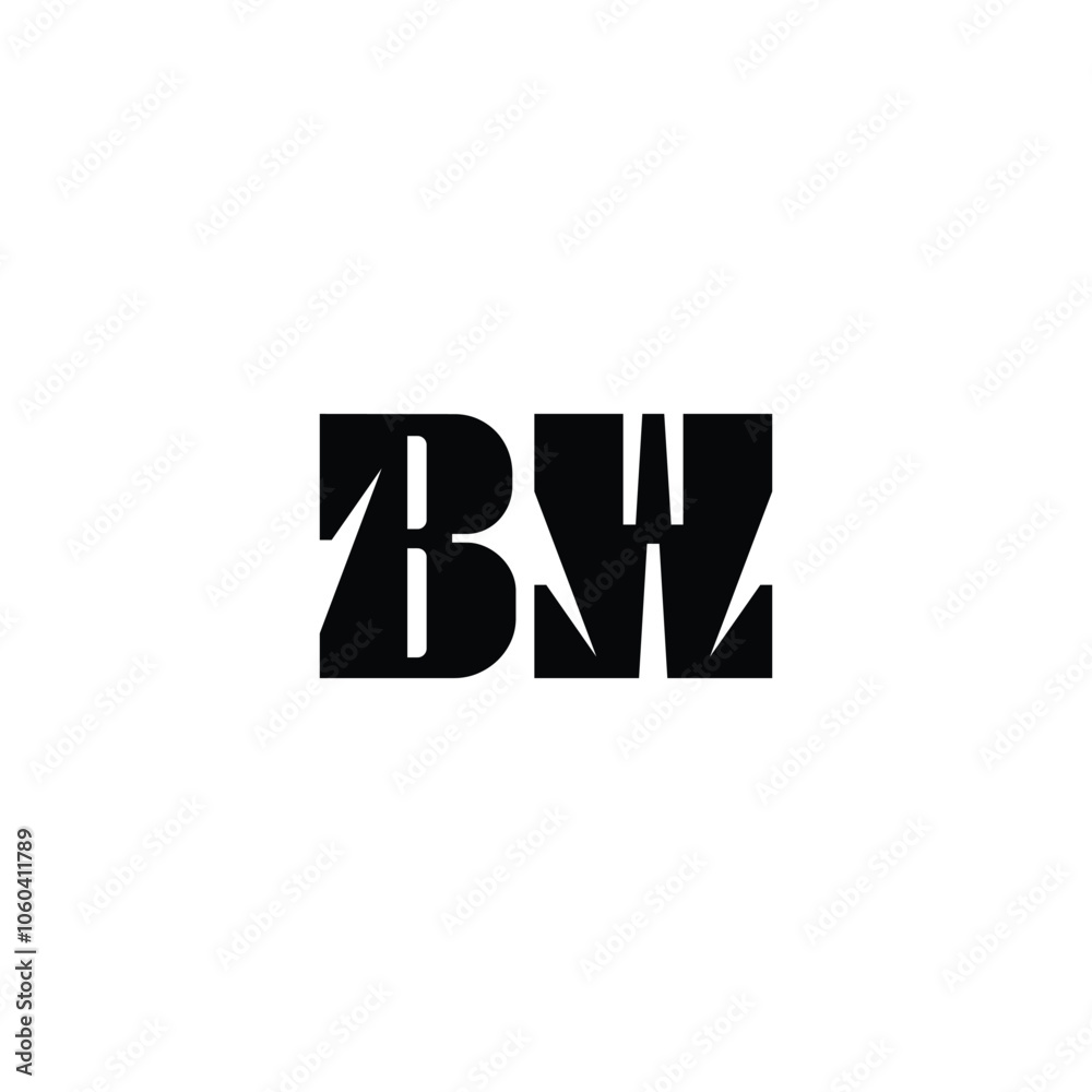 BW monogram logo design letter text name symbol monochrome logotype alphabet character simple logo BW monogram logo design letter text name symbol monochrome logotype alphabet character simple logo