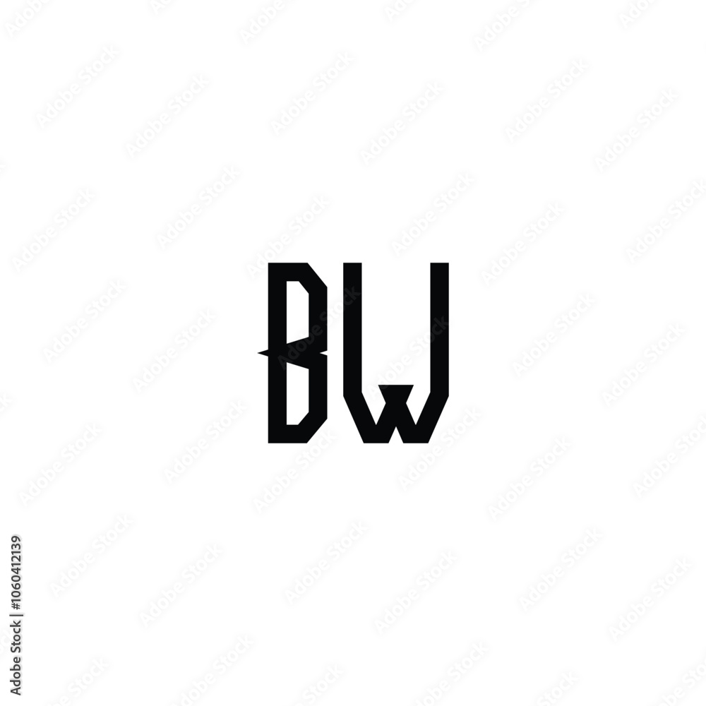 BW monogram logo design letter text name symbol monochrome logotype alphabet character simple logo BW monogram logo design letter text name symbol monochrome logotype alphabet character simple logo