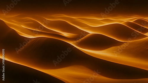 Abstract orange sand dunes at sunset.