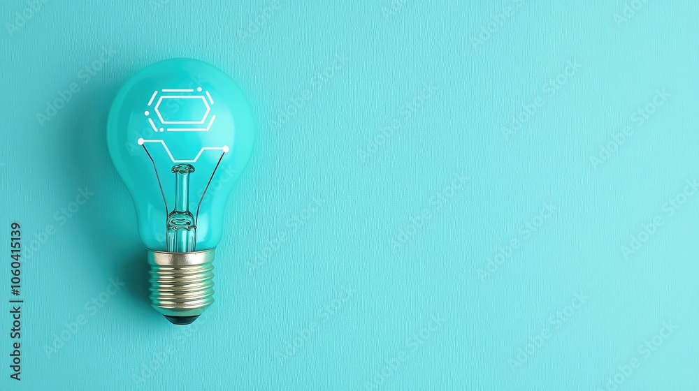 Innovative blue light bulb with circuit patterns, symbolizing creativity and modern ideas on a soft turquoise background. Innovative blue light bulb with circuit patterns, symbolizing creativity and modern ideas on a soft turquoise background.